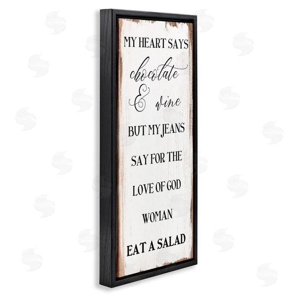 Stupell Industries Stupell Studio | My Heart Says Chocolate Phrase Painted Wood Pattern