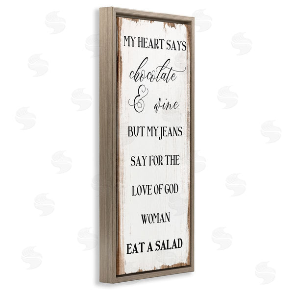 Stupell Industries Stupell Studio | My Heart Says Chocolate Phrase Painted Wood Pattern
