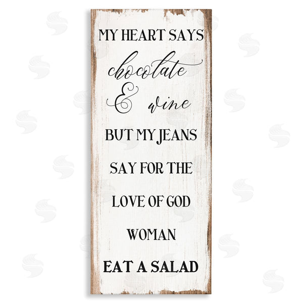 stupell industries Stupell Studio | My Heart Says Chocolate Phrase Painted Wood Pattern