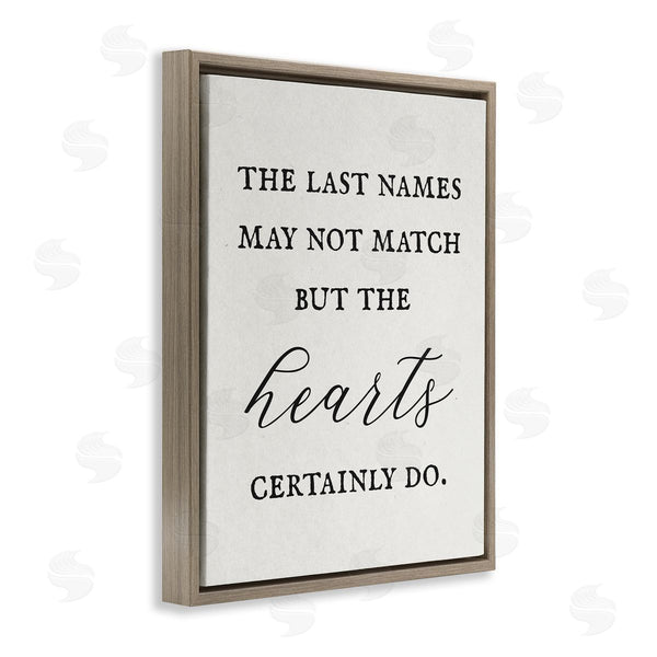 Stupell Industries Stupell Studio | Names Won't Match But Hearts Will Love Phrase Wall Art