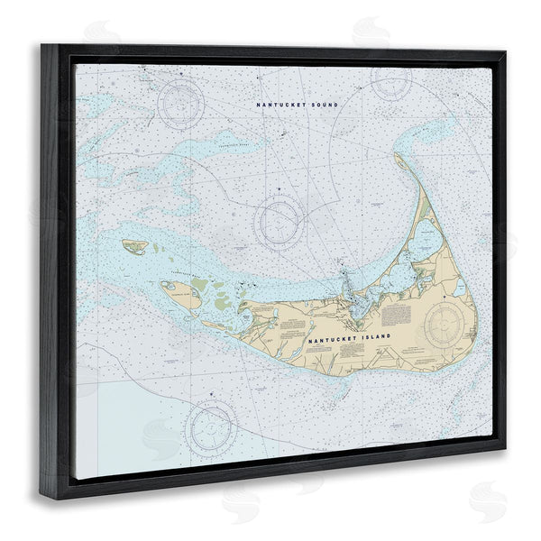 Stupell Industries Stupell Studio | Nantucket Island Coastal Massachusetts Traditional Nautical Map Wall Art