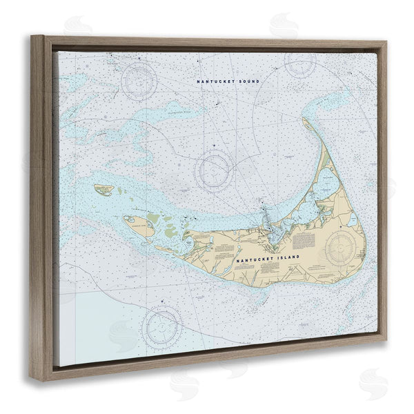 Stupell Industries Stupell Studio | Nantucket Island Coastal Massachusetts Traditional Nautical Map Wall Art