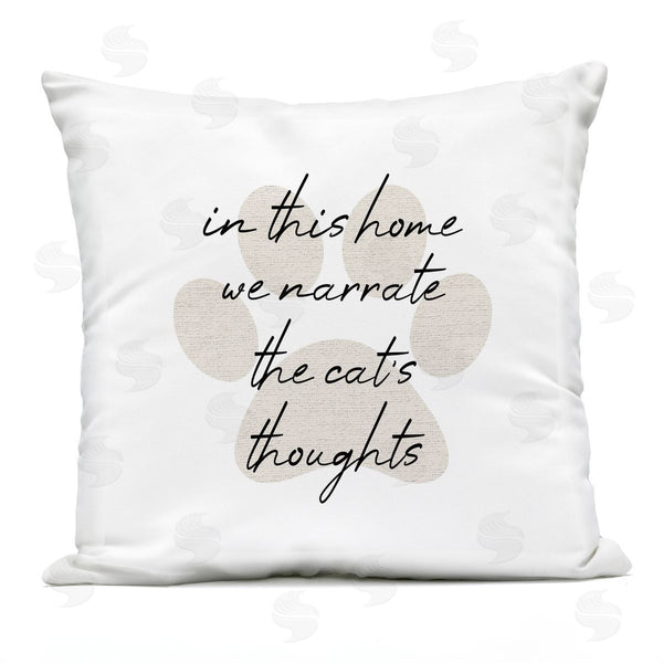 Stupell Industries Stupell Studio | Narrate The Cat's Thoughts Humor Printed Throw Pillow