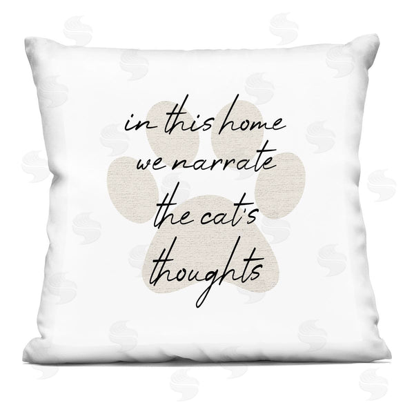 stupell industries Stupell Studio | Narrate The Cat's Thoughts Humor Printed Throw Pillow