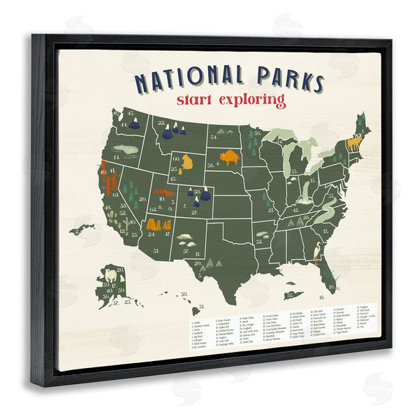 Stupell Industries Stupell Studio | National Parks Map Diagram