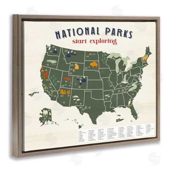 Stupell Industries Stupell Studio | National Parks Map Diagram