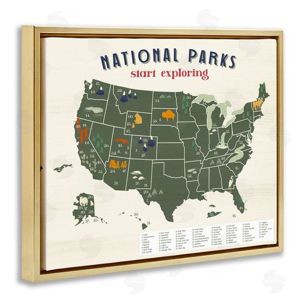 Stupell Industries Stupell Studio | National Parks Map Diagram