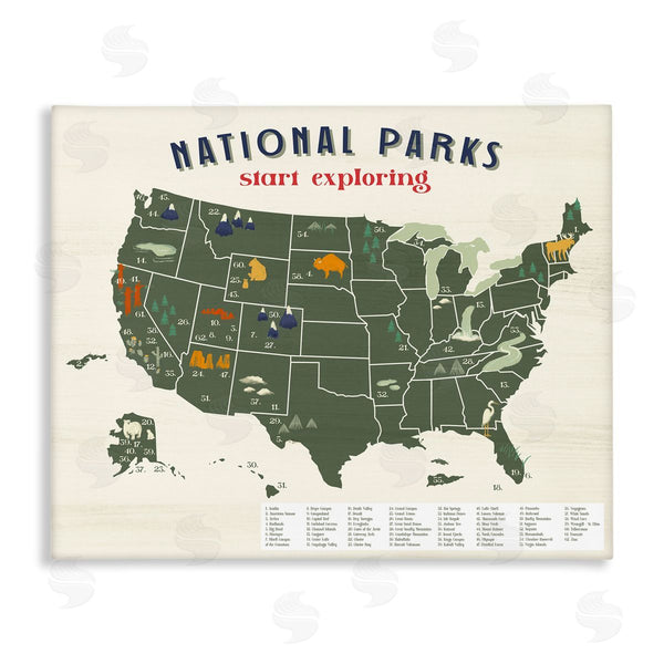 stupell industries Stupell Studio | National Parks Map Diagram