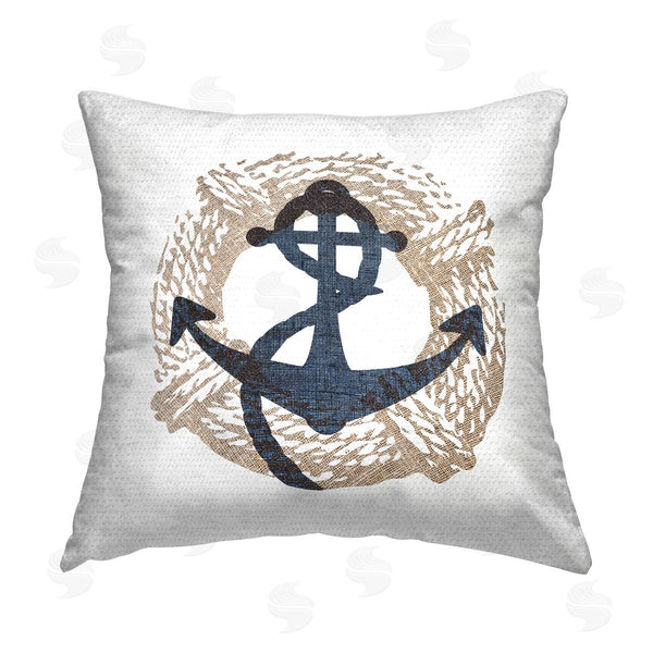 Stupell Industries Stupell Studio | Nautical Anchor & Rope Printed Throw Pillow