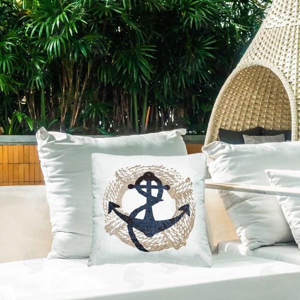 Stupell Industries Stupell Studio | Nautical Anchor & Rope Printed Throw Pillow