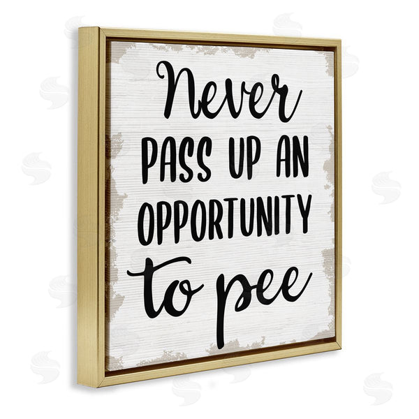 Stupell Industries Stupell Studio | Never Pass Up Bathroom Sign Wall Art