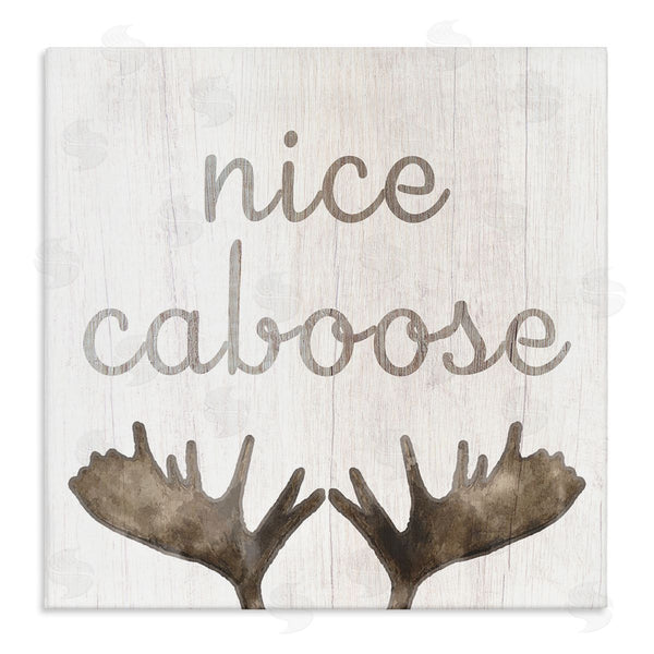 stupell industries Stupell Studio | Nice Caboose Bathroom Moose Antlers