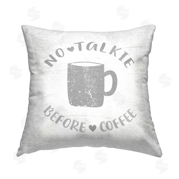 Stupell Industries Stupell Studio | No Talkie Before Coffee Funny Printed Throw Pillow