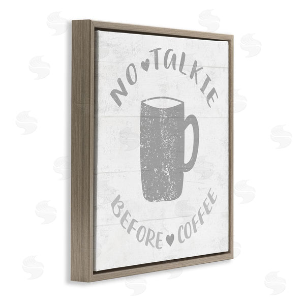 Stupell Industries Stupell Studio | No Talkie Before Coffee Phrase Grey Drink Mug Wall Art