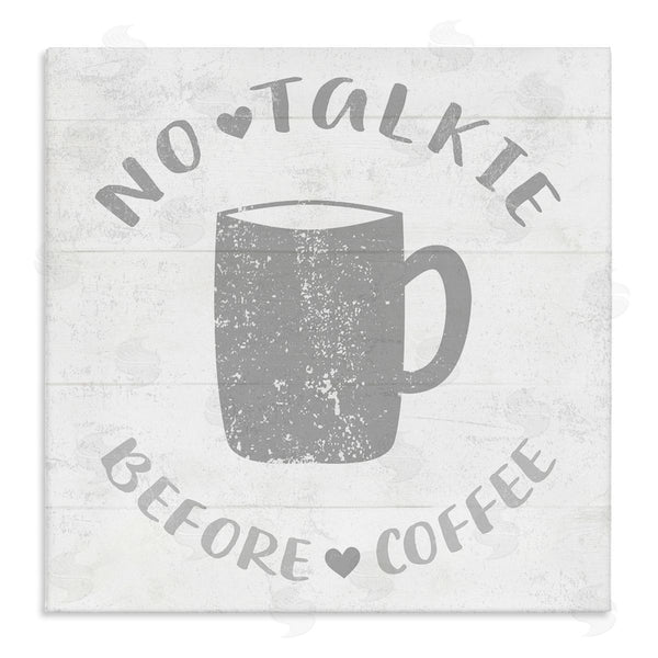 stupell industries Stupell Studio | No Talkie Before Coffee Phrase Grey Drink Mug Wall Art