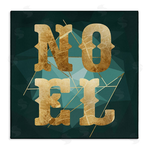 stupell industries Stupell Studio | Noel Glam Christmas Typography Green Geometric Shapes Wall Art