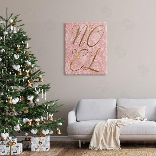 Stupell Industries Stupell Studio | Noel Text Glam Detail Seasonal Botanical Pattern Wall Art