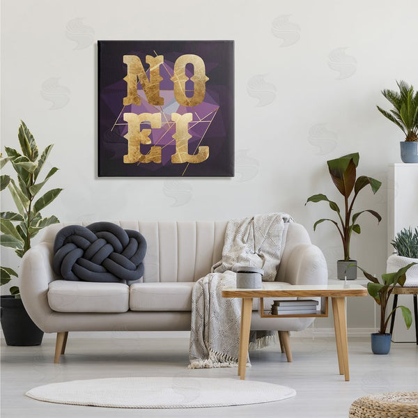 Stupell Industries Stupell Studio | Noel Typography Purple Geometric Shapes Glam Christmas Wall Art