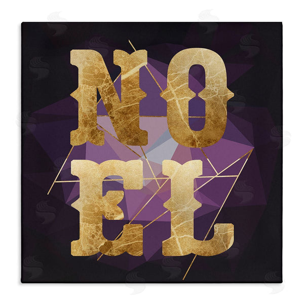 stupell industries Stupell Studio | Noel Typography Purple Geometric Shapes Glam Christmas Wall Art