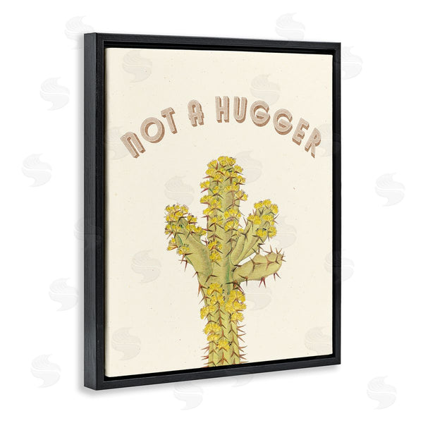 Stupell Industries Stupell Studio | Not A Hugger Phrase Vintage Yellow Floral Cactus Wall Art
