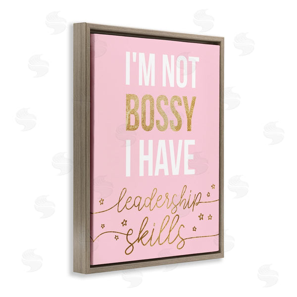 Stupell Industries Stupell Studio | Not Bossy Leadership Skills Inspirational Phrase Fun Stars Wall Art