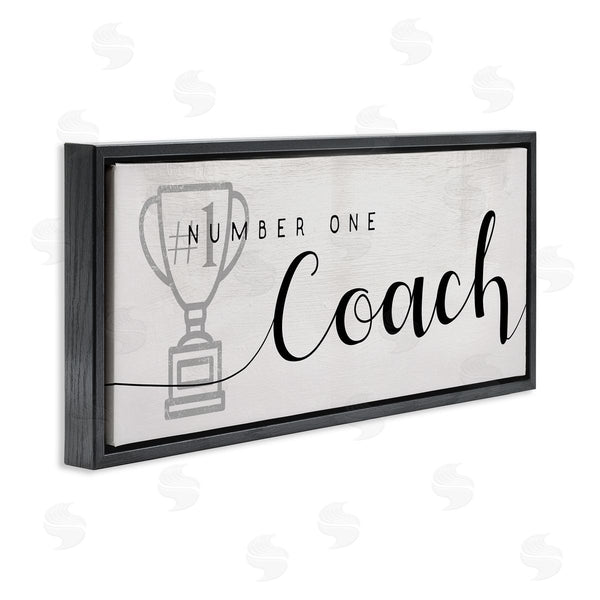 Stupell Industries Stupell Studio | Number One Coach Phrase Grey Trophy Detail Wall Art
