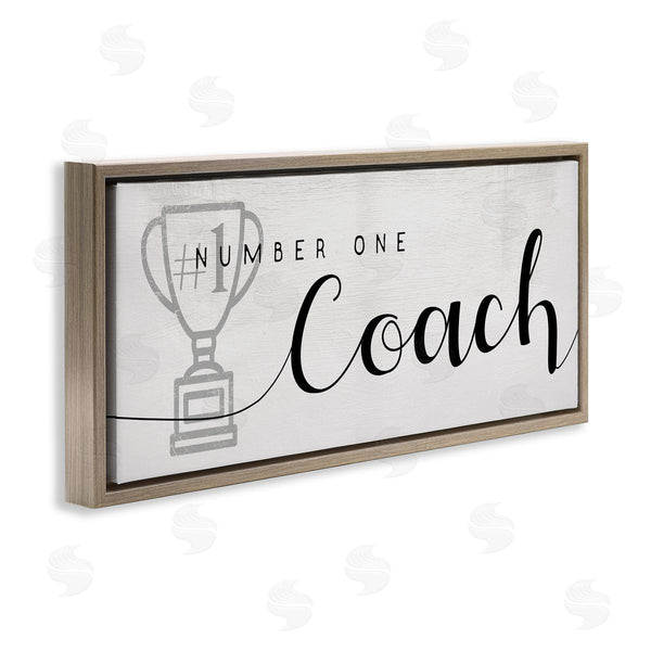 Stupell Industries Stupell Studio | Number One Coach Phrase Grey Trophy Detail Wall Art