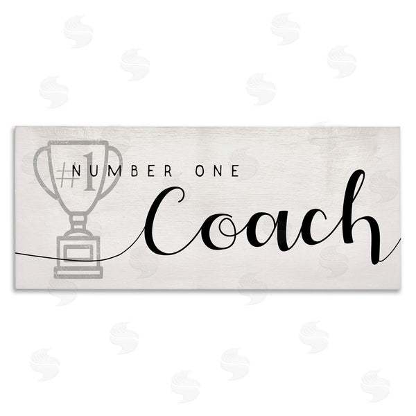stupell industries Stupell Studio | Number One Coach Phrase Grey Trophy Detail Wall Art