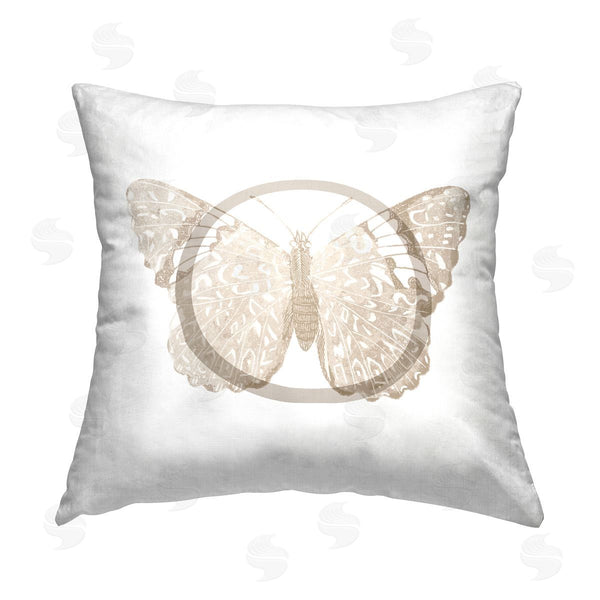 stupell industries Stupell Studio | O Letter Butterfly Initial Printed Throw Pillow