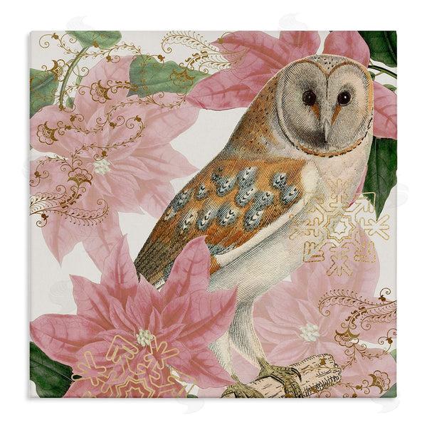 stupell industries Stupell Studio | Observant Posed Golden Owl Spring Floral Vintage Collage Wall Art