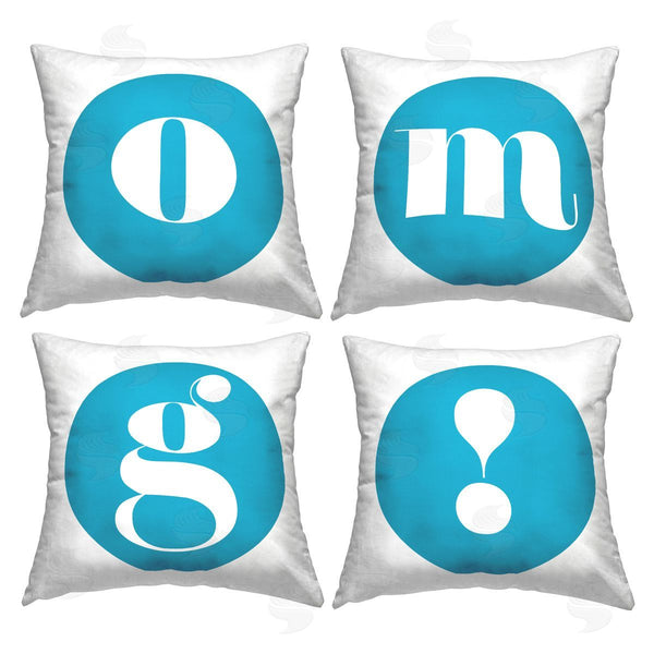 stupell industries Stupell Studio | OMG Blue Initials Printed Throw Pillow Set