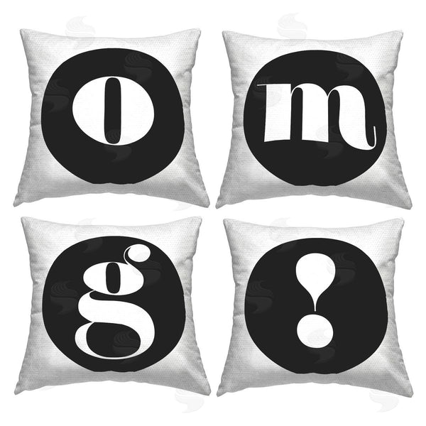 Stupell Industries Stupell Studio | OMG Initial Letters Printed Throw Pillow Set