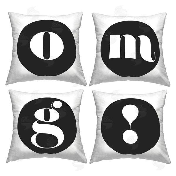 stupell industries Stupell Studio | OMG Initial Letters Printed Throw Pillow Set