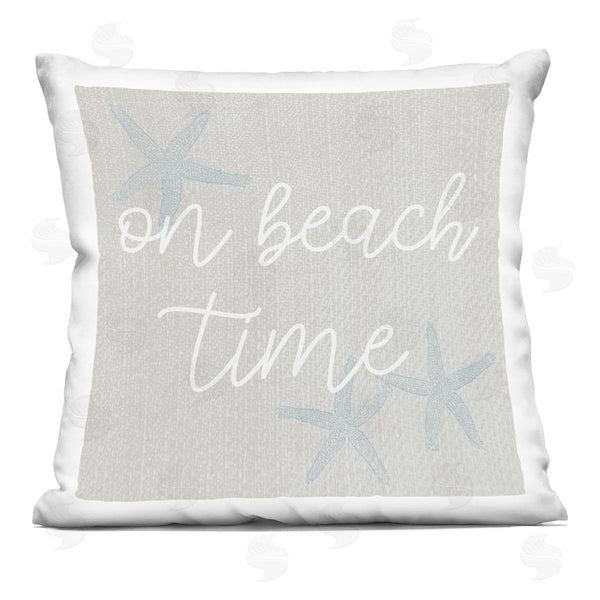 stupell industries Stupell Studio | On Beach Time Beige Starfish Printed Throw Pillow