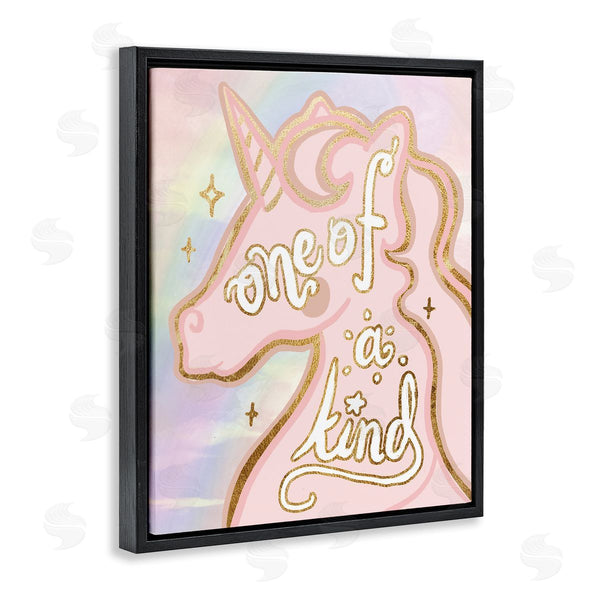 Stupell Industries Stupell Studio | One Of A Kind Phrase Pink Rainbow Unicorn Wall Art