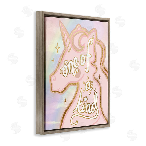 Stupell Industries Stupell Studio | One Of A Kind Phrase Pink Rainbow Unicorn Wall Art
