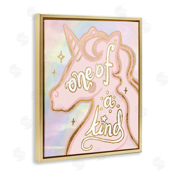Stupell Industries Stupell Studio | One Of A Kind Phrase Pink Rainbow Unicorn Wall Art
