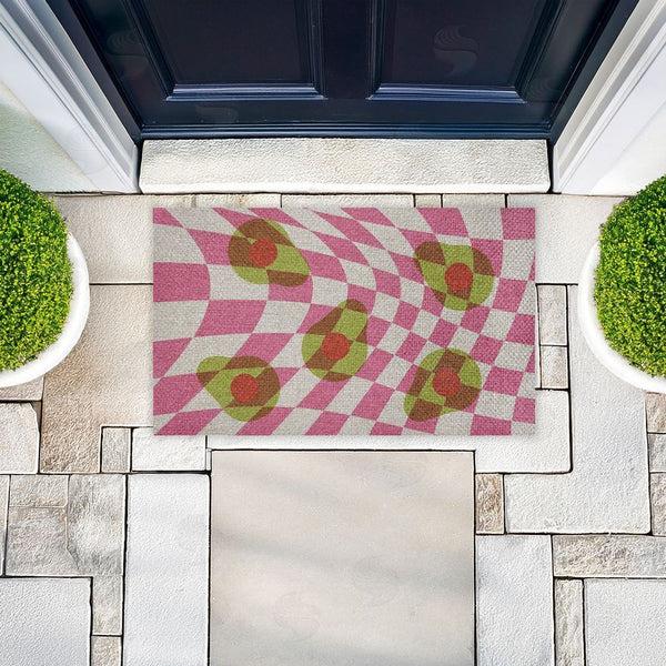 Stupell Industries Stupell Studio | Optical Illusion Avocados Faux Sisal Door Mat