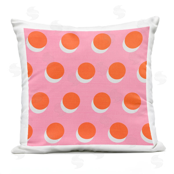 Stupell Industries Stupell Studio | Orange Over Pink Polka Dot Circles Printed Throw Pillow