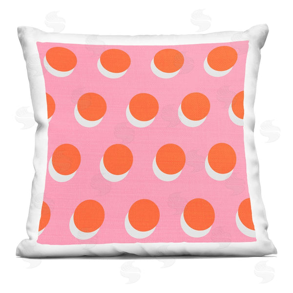 stupell industries Stupell Studio | Orange Over Pink Polka Dot Circles Printed Throw Pillow
