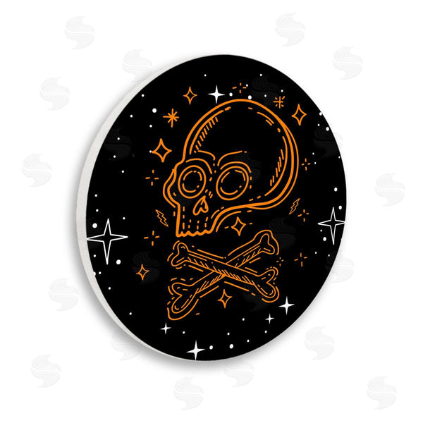 stupell industries Stupell Studio | Orange Skull Crossbones Halloween Wall Art
