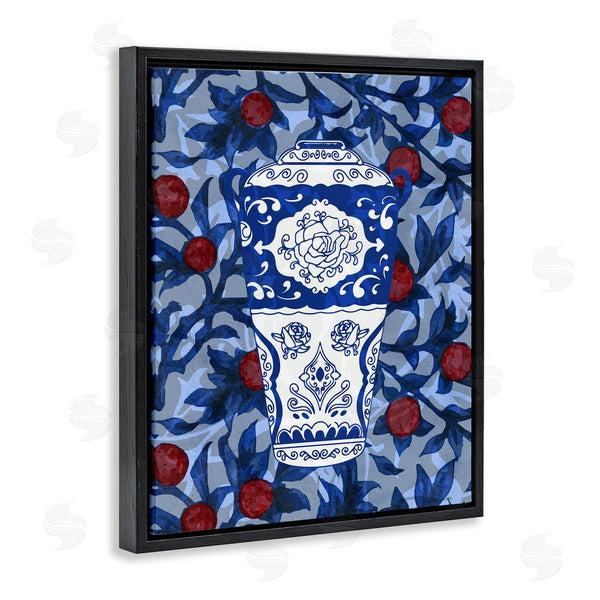 Stupell Industries Stupell Studio | Ornate Vase Red & Blue Pattern Wall Art