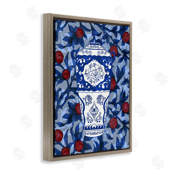 Stupell Industries Stupell Studio | Ornate Vase Red & Blue Pattern Wall Art