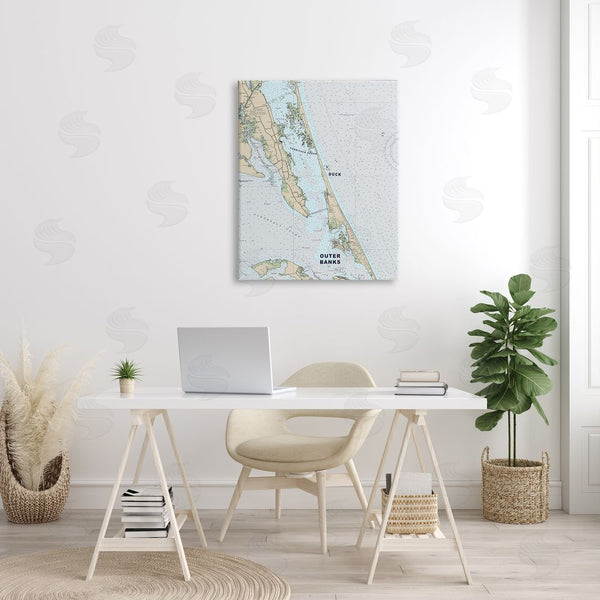 Stupell Industries Stupell Studio | Outer Banks North Carolina Cartography Nautical Map Wall Art