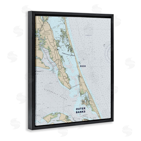 Stupell Industries Stupell Studio | Outer Banks North Carolina Cartography Nautical Map Wall Art