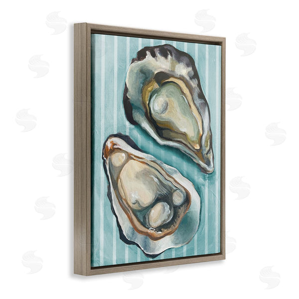 Stupell Industries Stupell Studio | Oysters On Blue Stripes