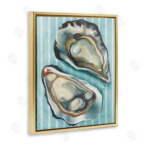 Stupell Industries Stupell Studio | Oysters On Blue Stripes