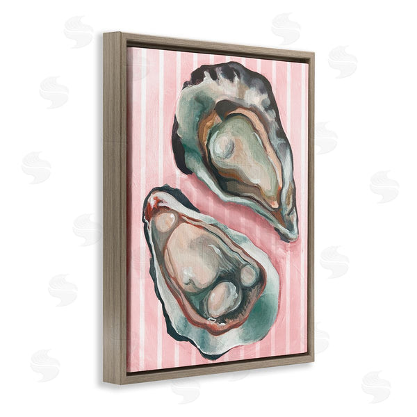 Stupell Industries Stupell Studio | Oysters On Pink Stripes Wall Art