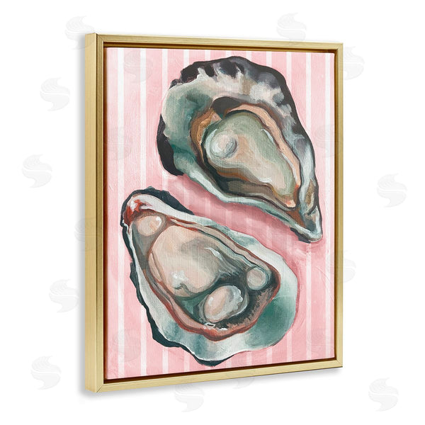 Stupell Industries Stupell Studio | Oysters On Pink Stripes Wall Art