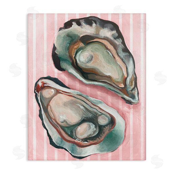 stupell industries Stupell Studio | Oysters on Pink Stripes Wall Art